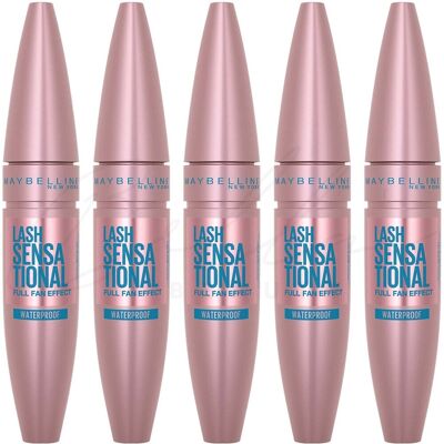 Maybelline New York Maybelline Lash Sensational Waterproof Mascara 10ml - 01 Very Black *pack Of 5* Maybelline New York Maybelline Lash Sensational Waterproof Mascara 10ml - 01 Very Black *pack Of 5*