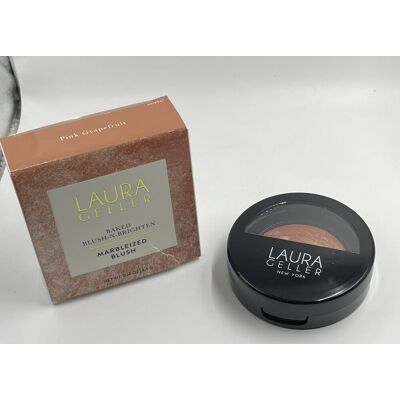Laura Geller Baked Blush-N-Brighten Marbleized Blush In Pink Grapefruit 4.5g Kh Laura Geller Baked Blush-N-Brighten Marbleized Blush In Pink Grapefruit 4.5g Kh