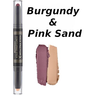 4 × Max Factor Usa Contouring Stick Eyeshadow - Burgundy & Pink Sand 4 × Max Factor Usa Contouring Stick Eyeshadow - Burgundy & Pink Sand