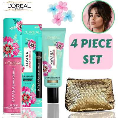 L'Oreal Paris L'Oreal Havana Camila Cabello - Lip Gloss, Eyeliner, Bronzer, Pouch - Gift Set L'Oreal Paris L'Oreal Havana Camila Cabello - Lip Gloss, Eyeliner, Bronzer, Pouch - Gift Set