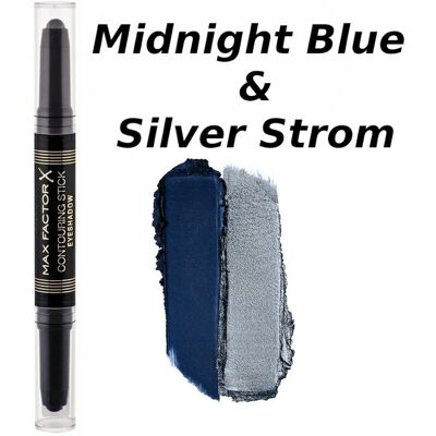 4 × Max Factor Usa Contouring Stick Eyeshadow - Silver Strom & Midnight Blue 4 × Max Factor Usa Contouring Stick Eyeshadow - Silver Strom & Midnight Blue