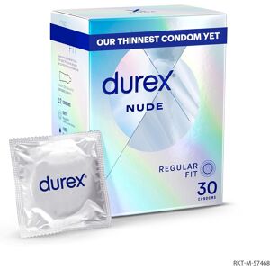 Durex Nude Ultra Thin 30 Condoms Regular Fit Silicone Lube Easy On Teat End Durex Nude Ultra Thin 30 Condoms Regular Fit Silicone Lube Easy On Teat End
