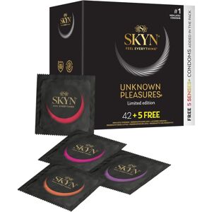 skyn Skyn Unknown Pleasure Condoms Pack Of 42 & 5 Senses Pack Of 5 / Skynfeel Latex skyn Skyn Unknown Pleasure Condoms Pack Of 42 & 5 Senses Pack Of 5 / Skynfeel Latex
