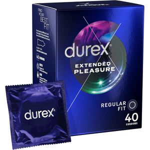 Durex Extended Pleasure Condoms, Regular Fit, 40s, Silicone Lube,Natural Latex Durex Extended Pleasure Condoms, Regular Fit, 40s, Silicone Lube,Natural Latex
