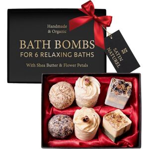 Satinnaturel Satin Naturel Gift Box – 6x Organic Handmade Bath Bombs With Natural Essentia Satinnaturel Satin Naturel Gift Box – 6x Organic Handmade Bath Bombs With Natural Essentia