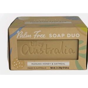 Tilley Australia Palm Free Manuka Honey & Oatmeal Bar Soap Duo 2 X 250 Gm Tilley Australia Palm Free Manuka Honey & Oatmeal Bar Soap Duo 2 X 250 Gm