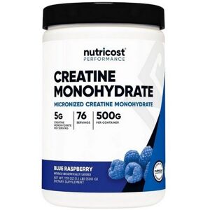 Nutricost Creatine Monohydrate Powder Blue Raspberry 500 Grams Nutricost Creatine Monohydrate Powder Blue Raspberry 500 Grams