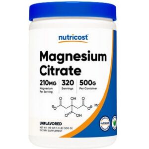Nutricost Magnesium Citrate - Unflavored - 500 g - Dietary Supplement Nutricost Magnesium Citrate - Unflavored - 500 g - Dietary Supplement