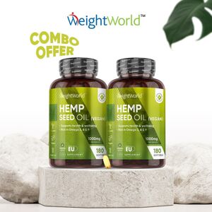Weightworld Hemp Seed Oil 180softgels X2 - Vitamin E - Consume/ Apply/ Massage - Pain Relief Weightworld Hemp Seed Oil 180softgels X2 - Vitamin E - Consume/ Apply/ Massage - Pain Relief
