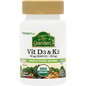 Naturesplus Source Of Life Garden Organic Vitamin D3 2000iu With K2 100mcg - Ve Naturesplus Source Of Life Garden Organic Vitamin D3 2000iu With K2 100mcg - Ve