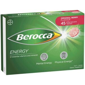 Berocca Energy Effervescent Tablets – Original Berry Flavour – 45 Pack Berocca Energy Effervescent Tablets – Original Berry Flavour – 45 Pack