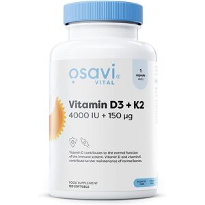 Osavi Vitamin D3 + K2, 4000 Iu + 150 Μg – 120 Softgels Supports Bone, Teet Osavi Vitamin D3 + K2, 4000 Iu + 150 Μg – 120 Softgels Supports Bone, Teet