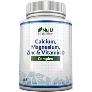 Nu U Nutrition Calcium, Magnesium, Zinc & Vitamin D Supplement 365 Vegetarian Tablets 6 Mon Nu U Nutrition Calcium, Magnesium, Zinc & Vitamin D Supplement 365 Vegetarian Tablets 6 Mon