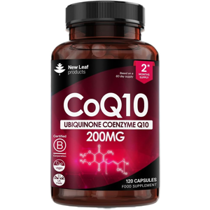 New Leaf Products Coq10 Supplement 200mg - Co Enzyme Cq10 120 Vegan Capsules 100% Pure And Natural New Leaf Products Coq10 Supplement 200mg - Co Enzyme Cq10 120 Vegan Capsules 100% Pure And Natural