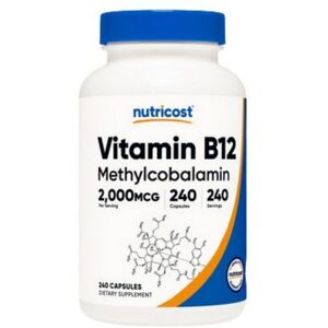 Nutricost Vitamin B12 Methylcobalamin 240 Caps - Supplement for Energy & Blood Cells Nutricost Vitamin B12 Methylcobalamin 240 Caps - Supplement for Energy & Blood Cells