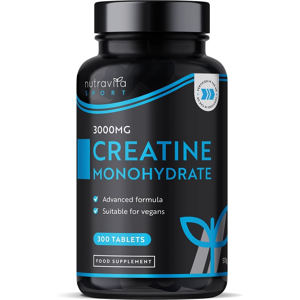 Nutravita Pure Creatine Monohydrate 3000mg - 300 Vegan Tablets - 3+ Months Supply - Improv Nutravita Pure Creatine Monohydrate 3000mg - 300 Vegan Tablets - 3+ Months Supply - Improv