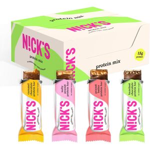 Nicks Protein Bar Mix Box, Keto Snack Bars 4g Net Carbs, 15g Protein, 5g Collage Nicks Protein Bar Mix Box, Keto Snack Bars 4g Net Carbs, 15g Protein, 5g Collage