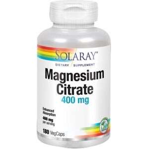 Solaray Magnesium Citrate - 400 mg, 180 VegCaps - Dietary Supplement Solaray Magnesium Citrate - 400 mg, 180 VegCaps - Dietary Supplement