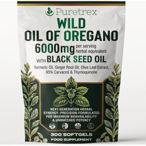 Puretrex Wild Oregano Oil 6000mg With Black Seed, Turmeric & Ginger – 300 Softgels Purest Puretrex Wild Oregano Oil 6000mg With Black Seed, Turmeric & Ginger – 300 Softgels Purest