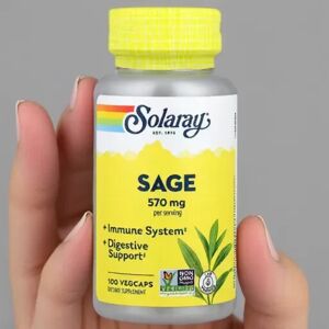 2 X Solaray, Sage, 100 Vegcaps (285 Mg Per Vegcap) 2 X Solaray, Sage, 100 Vegcaps (285 Mg Per Vegcap)