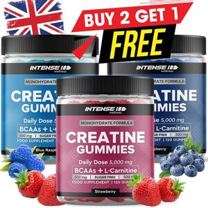 Intense Wellness 360 X Creatine Monohydrate Gummies 5000mg Bcaas L-Carnitine, Sugar Free Uk Made Intense Wellness 360 X Creatine Monohydrate Gummies 5000mg Bcaas L-Carnitine, Sugar Free Uk Made