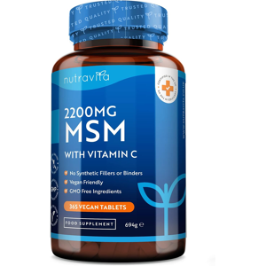 Nutravita Msm 2200mg Tablets – 365 Vegan Tablets – Methylsulfonylmethane With 80mg Vitamin Nutravita Msm 2200mg Tablets – 365 Vegan Tablets – Methylsulfonylmethane With 80mg Vitamin