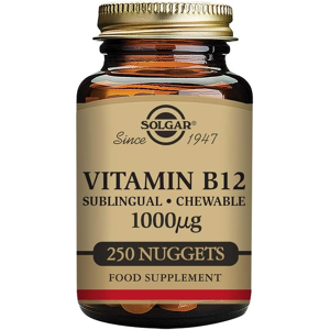 Solgar Vitamin B12 1000 Μg Sublingual Chewable Nuggets - Pack Of 250 - Reduces F Solgar Vitamin B12 1000 Μg Sublingual Chewable Nuggets - Pack Of 250 - Reduces F