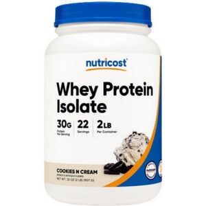 Nutricost Whey Protein Isolate Powder Cookies & Cream 2 Lbs Nutricost Whey Protein Isolate Powder Cookies & Cream 2 Lbs
