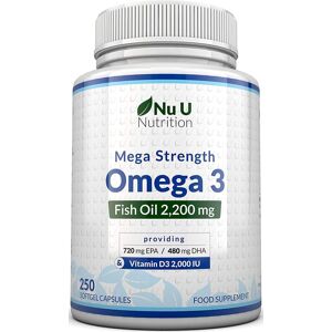Nu U Nutrition Omega 3 2200mg With D3 2,000 Iu - 250 Softgels 720mg Epa 480mg Dha Nu U Nutrition Omega 3 2200mg With D3 2,000 Iu - 250 Softgels 720mg Epa 480mg Dha