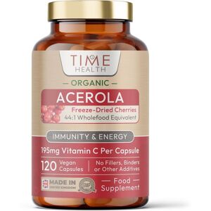 Time Health Organic Acerola Cherry Capsules – Natural & Wholefood – 26% Vitamin C – Time Health Organic Acerola Cherry Capsules – Natural & Wholefood – 26% Vitamin C –