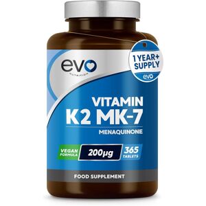 Evo Nutrition Vitamin K2 Mk-7 200mcg 365 Vegetarian And Vegan Tablets (Not Cap Evo Nutrition Vitamin K2 Mk-7 200mcg 365 Vegetarian And Vegan Tablets (Not Cap