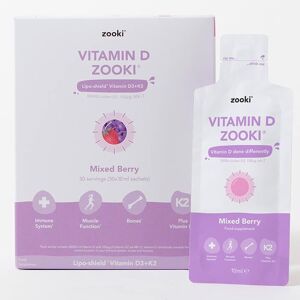 Zooki 3000iu Liposomal Vitamin D3 + K2 Liquid Sachets 4x Higher Absorption Cl Zooki 3000iu Liposomal Vitamin D3 + K2 Liquid Sachets 4x Higher Absorption Cl