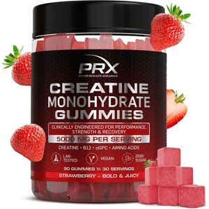 Prx Creatine Gummies 5000mg – Strawberry Vegan Creatine Monohydrate With B1 Prx Creatine Gummies 5000mg – Strawberry Vegan Creatine Monohydrate With B1