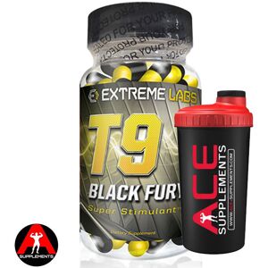 Extreme Labs T9 Black Fury 60 Capsules Fat Burner + Free Ace Supplements Shaker Extreme Labs T9 Black Fury 60 Capsules Fat Burner + Free Ace Supplements Shaker