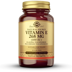 Solgar Natural Source Vitamin E 268 Mg (400 Iu) Vegetable Softgels, Brown, 50 Co Solgar Natural Source Vitamin E 268 Mg (400 Iu) Vegetable Softgels, Brown, 50 Co