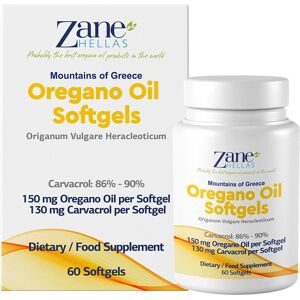 Zane Hellas 130 Mg Carvacrol - 150 Mg Oregano Oil Per Softgel. World Highest Concentration O Zane Hellas 130 Mg Carvacrol - 150 Mg Oregano Oil Per Softgel. World Highest Concentration O