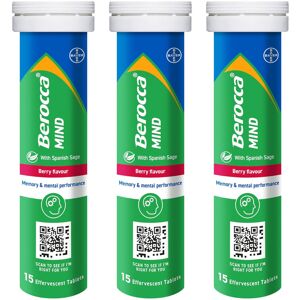 Berocca Mind Effervescent Tablets Including B Vitamins 15 Tablets X3 Berocca Mind Effervescent Tablets Including B Vitamins 15 Tablets X3