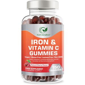 Natures Zest Iron & Vitamin C Gummies For Adults & Kids, 150 Natural Cherry Flavour Gummies Natures Zest Iron & Vitamin C Gummies For Adults & Kids, 150 Natural Cherry Flavour Gummies
