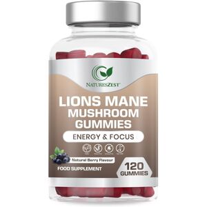 Natures Zest Lions Mane Mushroom Gummies 2000mg, 120 Vegan Berry Flavour Gummies Natures Zest Lions Mane Mushroom Gummies 2000mg, 120 Vegan Berry Flavour Gummies