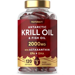 Horbäach Antarctic Krill Oil Capsules 2000mg 120 Count High Strength Blend With Fish Horbäach Antarctic Krill Oil Capsules 2000mg 120 Count High Strength Blend With Fish