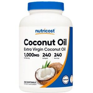 Nutricost Coconut Oil Softgels 1000mg - 240 Capsules Nutricost Coconut Oil Softgels 1000mg - 240 Capsules