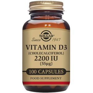 Solgar Vitamin D3 (Cholecalciferol) 2200 Iu (55 Μg) Vegetable Capsules - Pack Of Solgar Vitamin D3 (Cholecalciferol) 2200 Iu (55 Μg) Vegetable Capsules - Pack Of