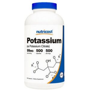 Nutricost Potassium Citrate Capsules 500 Count 99 Mg Nutricost Potassium Citrate Capsules 500 Count 99 Mg