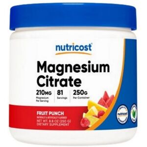 Nutricost Magnesium Citrate Powder Fruit Punch - Dietary Supplement Nutricost Magnesium Citrate Powder Fruit Punch - Dietary Supplement