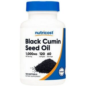 Nutricost Black Cumin Seed Oil Softgels - 120 Count - 1000 Mg Nutricost Black Cumin Seed Oil Softgels - 120 Count - 1000 Mg