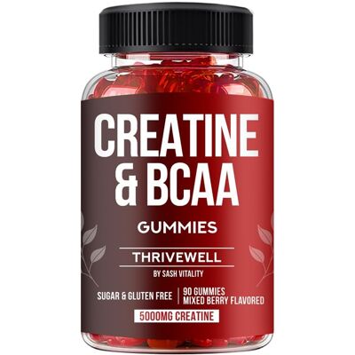 Sash Vitality Creatine Monohydrate Gummies 5000mg With 1000mg Bcaas Vegan & Sugar Free ... Sash Vitality Creatine Monohydrate Gummies 5000mg With 1000mg Bcaas Vegan & Sugar Free ...