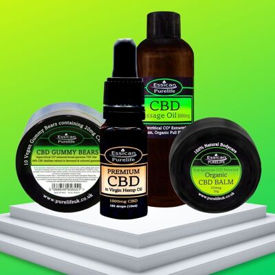 Pure-Life Cbd Starter Set 1000mg - Full Spectrum Cbd Oil, Balm, Gummy Bears, Massage Oil Pure-Life Cbd Starter Set 1000mg - Full Spectrum Cbd Oil, Balm, Gummy Bears, Massage Oil