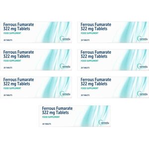 Remedy Healthcare 7 X Ferrous Fumarate 322mg Iron Tablets (28 Pack) **only £3.85/unit** Remedy Healthcare 7 X Ferrous Fumarate 322mg Iron Tablets (28 Pack) **only £3.85/unit**