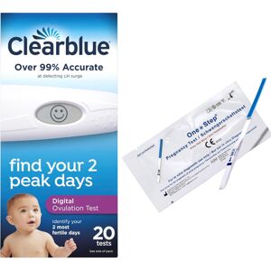20 Clearblue Digital Ovulation Test Sticks 2 Pregnancy Strips One Step 20 Clearblue Digital Ovulation Test Sticks 2 Pregnancy Strips One Step
