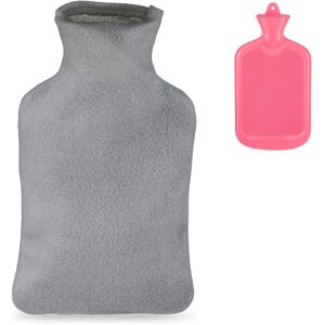 Relaxdays Hot Water Bottle 1.5l Rubber With Cover Feet Warmer Rubber Big Pain-Relief Pink Relaxdays Hot Water Bottle 1.5l Rubber With Cover Feet Warmer Rubber Big Pain-Relief Pink
